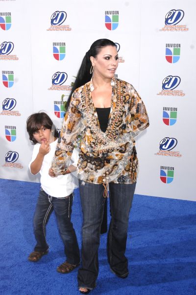 Olga Tañón y su hijo