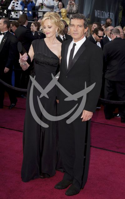 Antonio Banderas y Melanie Griffith con Oscar