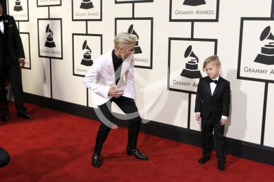 Justin y hermano en los Grammy
