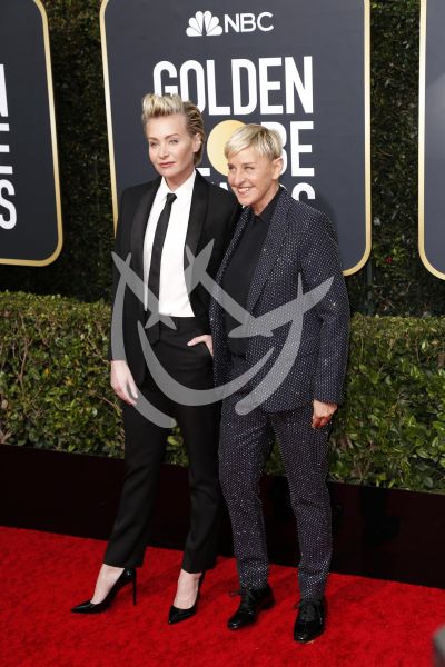 Ellen DeGeneres y Portia de Rossi en los Golden Globes
