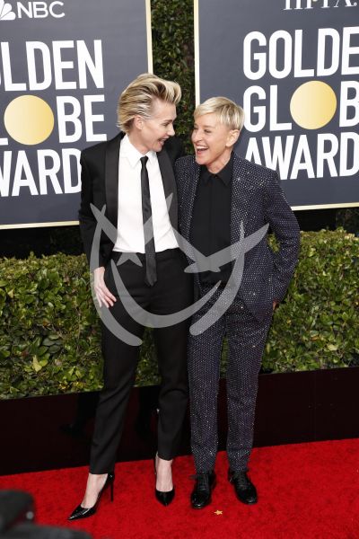 Ellen DeGeneres y Portia de Rossi en los Golden Globes