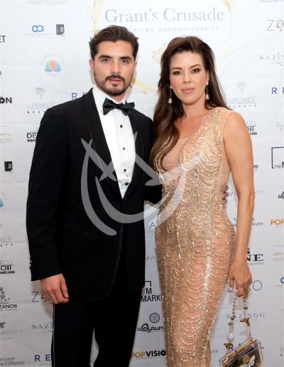 Alicia Machado y Christian Estrada en Charity Gala