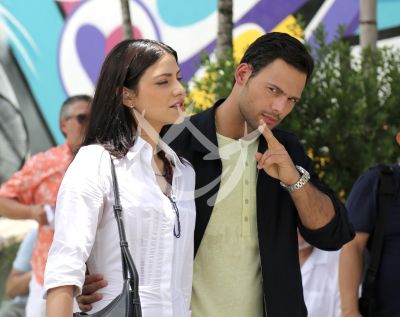 Bárbara López y Emmanuel Palomares en locación
