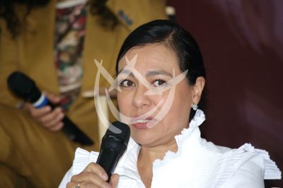 Giovanna Zacarías con el Mochaorejas